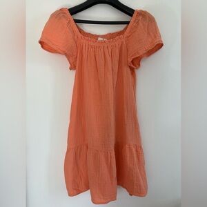 Gap Dress Womens XS Orange Tiered Cotton Gauzy Preppy‎ Beachy Coastal Feminine